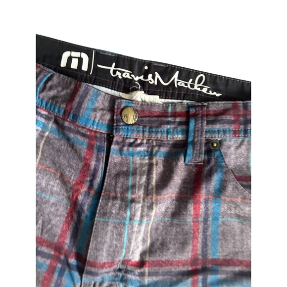 TRAVIS MATHEW Men's Gray Plaid Shorts Size 34 - Picture 7 of 9
